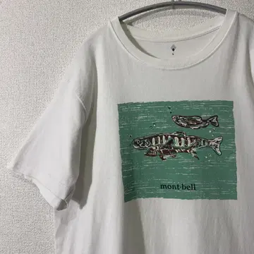 mont-bell 물고기 아마고 야마메 아웃도어 캠핑 낚시 티셔츠 L