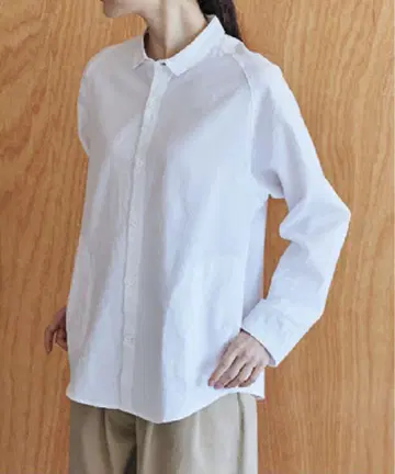 나카가와 마사시치 상점 면 린넨 래글런 워크 셔츠