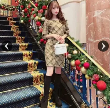 미셸 마카롱 체크 원피스