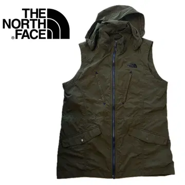 THE NORTH FACE 후드 부착 베스트 올리브