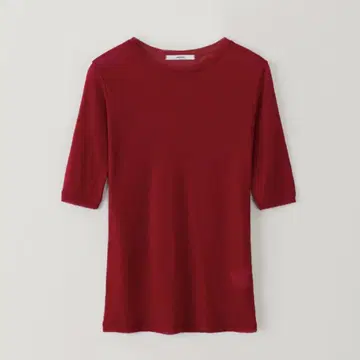 OHOTORO 오토로 반팔 시어 클리어 하프탑 RED