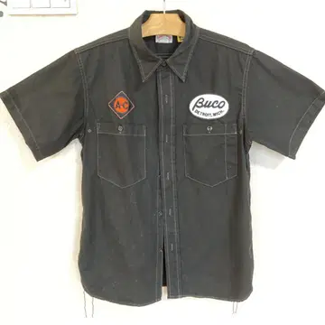 THE REAL McCOY'S 워크 셔츠 블랙 반팔