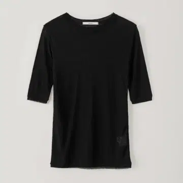 OHOTORO 오토로 반팔 시어 클리어 하프탑 BLACK 블랙