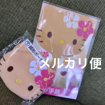 산리오 뽑기 헬로키티 강글로 손거울 얼굴 모양 파우치