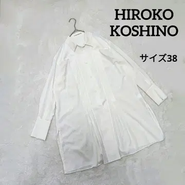 HIROKO KOSHINO 히로코코시노 화이트 흰색 긴팔 셔츠 플리츠