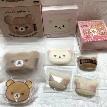 밀피 리락쿠마 콜라보 퍼프 5종 세트 얼굴 클립 포함