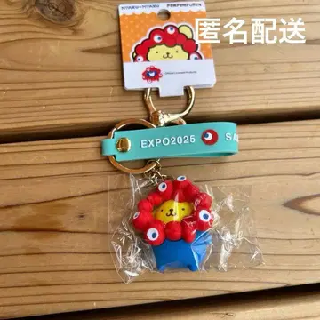 엑스포 산리오 폼폼푸딩 마스코트 입체 스트랩 키링