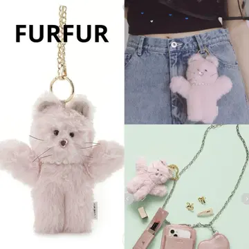 FUR FUR 캣 마스코트 참 핑크