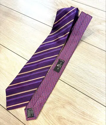 미사용 새상품 ETRO Milano 에트로 퍼플 실크 넥타이