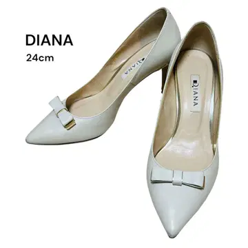 DIANA 화이트 리본 하이힐 24cm