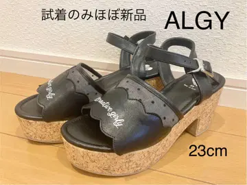 ALGY 스캘럽 절개 샌들 웨지솔 신발 여름 힐 ALGY