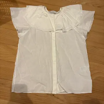 새상품급 SLOBE iENA 프릴 부착 카라 블라우스