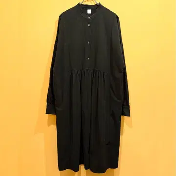 카구레 코튼 개더 원피스 블랙 1