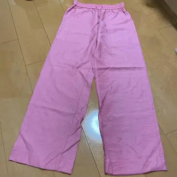 핑크 와이드 팬츠 나일론
