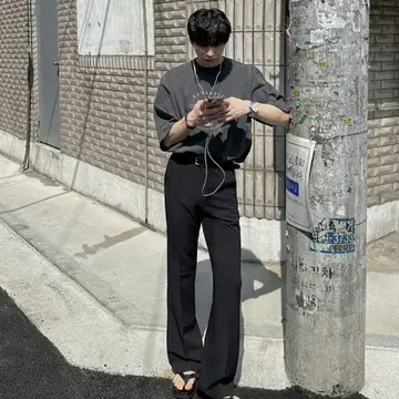ASCLO 텐션 세미 부츠컷 슬랙스