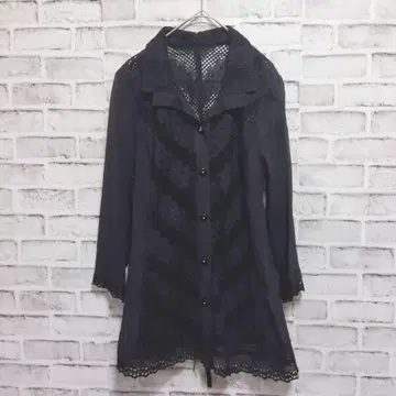 레이스 셔츠 자켓 겉옷 블랙 M a892.