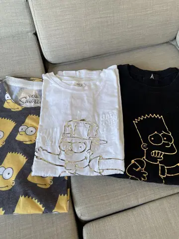 The Simpsons 버트 심슨 티셔츠 M 사이즈 3장 세트