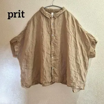 prit 프릿 린넨 돌먼 슬리브 와이드 셔츠 블라우스 SIZE F