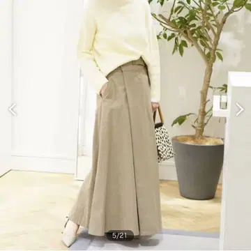 최근 모델 GALERIE VIE 워시드 트윌 A 라인 롱 스커트