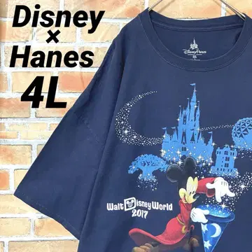디즈니 Hanes 마법사 미키 US 구제 반팔 티셔츠 빅 사이즈