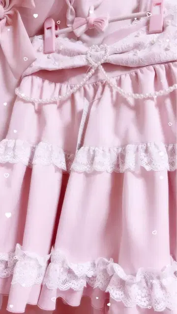 유메텐보 리본 펄 체인 레이스 프릴 스커트 디어마이러브