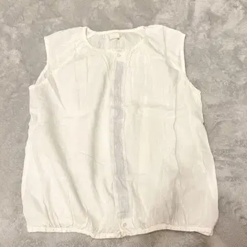 천연 세탁소 NATURAL LAUNDRY 린넨 슬리브리스 블라우스