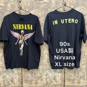 90s USA제 Nirvana 닐바나 양면 프린트 티셔츠 롤링 스톤스