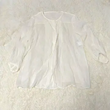 ANAYI 아나이 시어 블라우스 M 사이즈 7부 소매 화이트 쉬폰