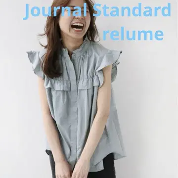 Journal Standard relume/프릴 슬리브리스 블라우스