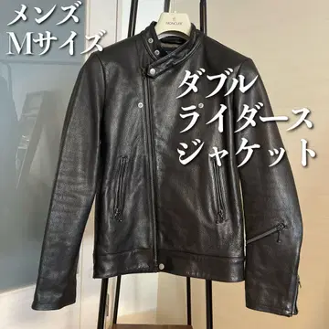 BLUEWORK 블랙 가죽 더블 라이더 자켓 바이크 라이더