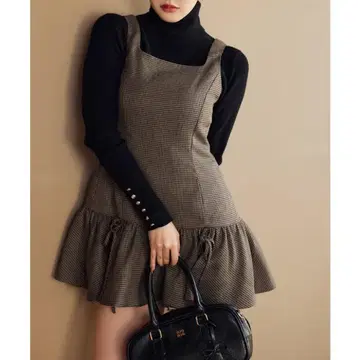 niceclap 리본 포함 미니 원피스 미니 잔스카