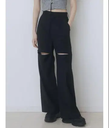 EMODA 에모다 지퍼 슬릿 와이드 팬츠