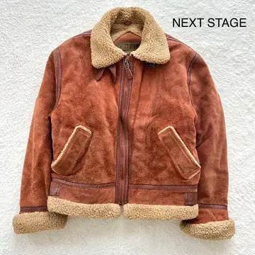 NEXT STAGE 무스탕 보아 B-3 플라이트 자켓 소가죽 M