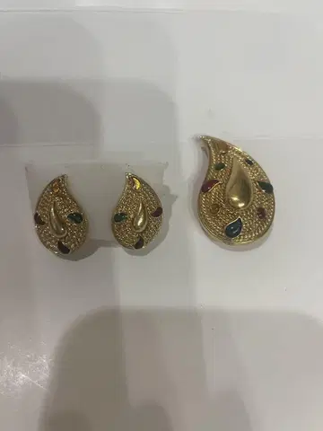 빈티지 AVON 귀걸이 브로치 세트