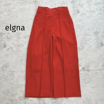 새상품급 elgna 엘가나 와이드 팬츠 빨간색 L 사이즈 하이 웨스트