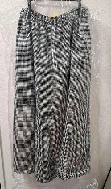 그린 라벨 릴랙싱 린넨 깅엄 체크 롱 스커트