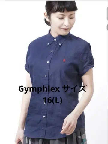 Gymphlex 네이비 반팔 버튼 다운 셔츠