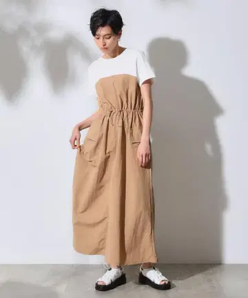 오파크 클립 워크풍 도킹 원피스 [세탁기 사용 가능]