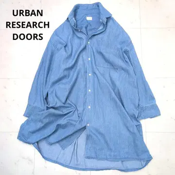 URBAN RESEARCH DOORS/튜닉 길이 라이트 데님 오버 셔츠