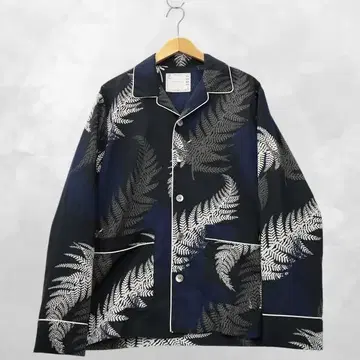 사카이 sacai 잎 패턴 긴팔 얇은 소재 버튼 업 파자마 셔츠 1