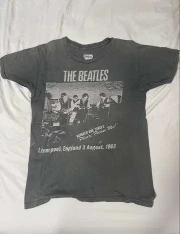 THE BEATLES 티셔츠 그레이 1963년 리버풀 공연