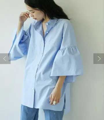 개럴개런트 롱 블라우스 라이트 블루