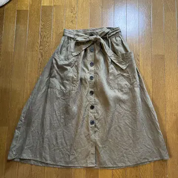 ZARA 자라 리본이 달린 린넨 스커트