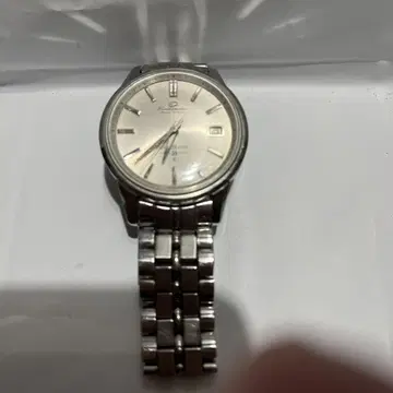 자동 감기 아날로그 손목시계 실버