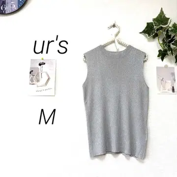 9328 ur's 유어즈 슬리브리스 티셔츠 M 라메 믹스 무지