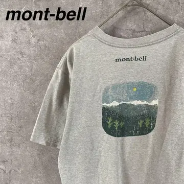 mont-bell 티셔츠 풍경 프린트 반팔 백 프린트 남성용 XS 사이즈