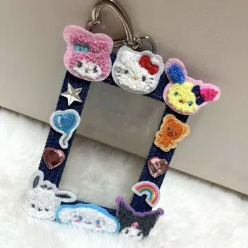 산리오 데님 와펜 패스&카드 케이스 트레이딩 카드 케이스 홀더