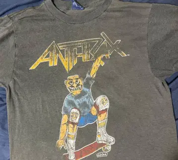 ANTHRAX 앤스랙스 80년대 SKATE NOT MAN 밴딩 티셔츠