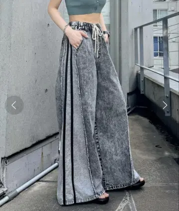 PAGEBOY 라인 이지 데님 팬츠 택 포함 새상품 S