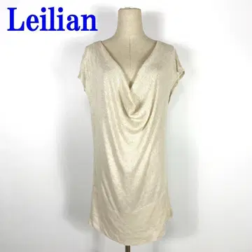 Leilian 레리안 시스루 니트 롱 디자인 베스트 베이지 9 C759